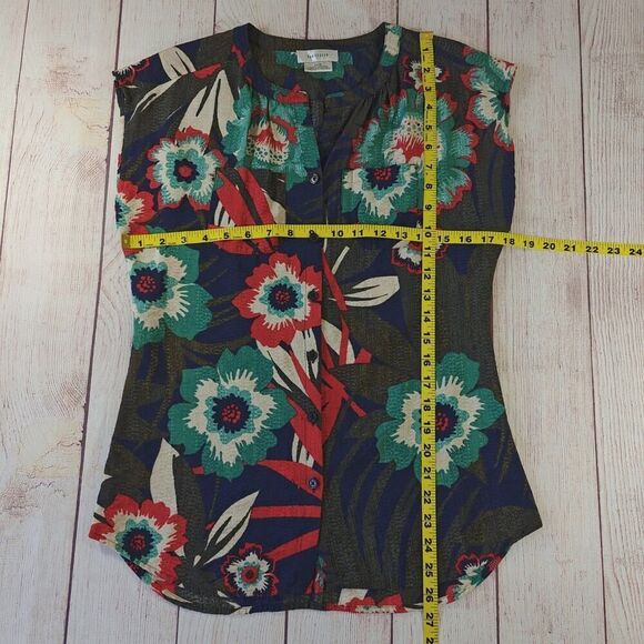 Van Heusen floral sleeveless button front top sz XS - Picture 6 of 7